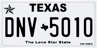 TX license plate DNV5010