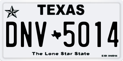 TX license plate DNV5014