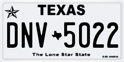 TX license plate DNV5022