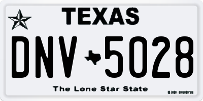 TX license plate DNV5028