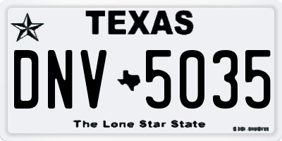 TX license plate DNV5035