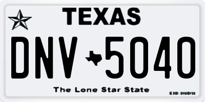 TX license plate DNV5040