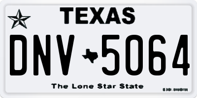 TX license plate DNV5064