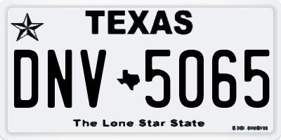 TX license plate DNV5065
