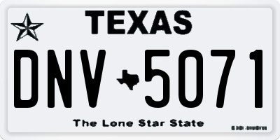 TX license plate DNV5071