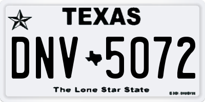 TX license plate DNV5072