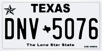 TX license plate DNV5076