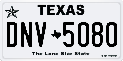 TX license plate DNV5080