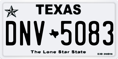 TX license plate DNV5083