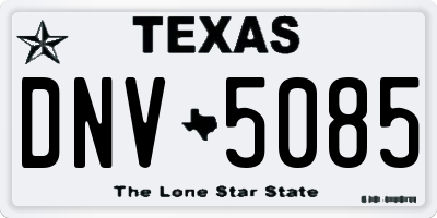 TX license plate DNV5085