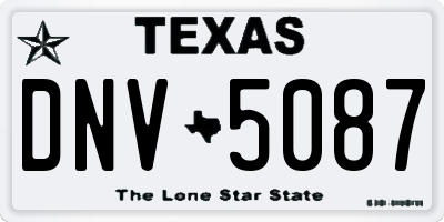 TX license plate DNV5087