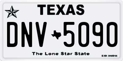 TX license plate DNV5090