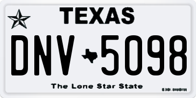 TX license plate DNV5098