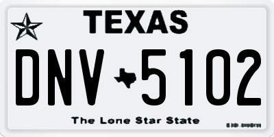 TX license plate DNV5102