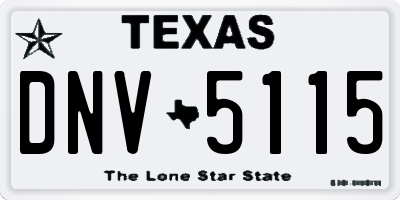 TX license plate DNV5115