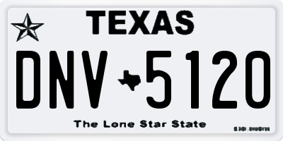 TX license plate DNV5120
