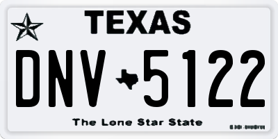 TX license plate DNV5122