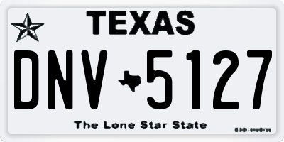 TX license plate DNV5127