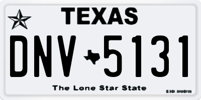 TX license plate DNV5131