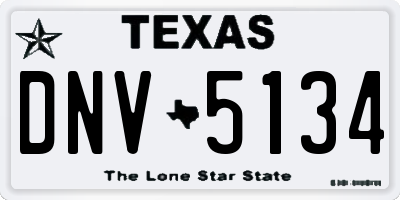 TX license plate DNV5134