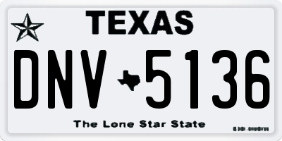 TX license plate DNV5136
