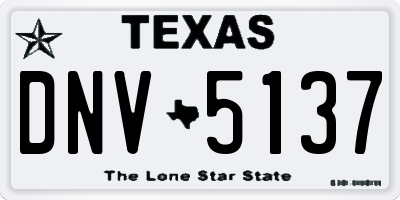 TX license plate DNV5137