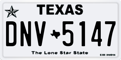 TX license plate DNV5147
