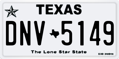TX license plate DNV5149