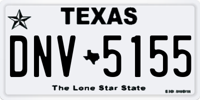TX license plate DNV5155