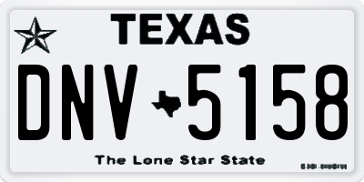 TX license plate DNV5158