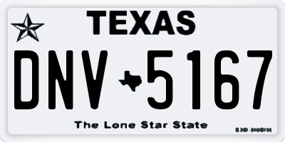 TX license plate DNV5167