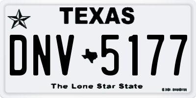 TX license plate DNV5177