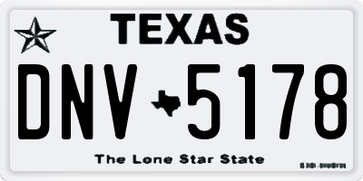 TX license plate DNV5178