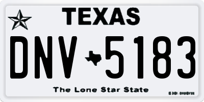 TX license plate DNV5183