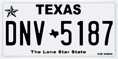 TX license plate DNV5187