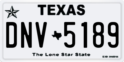 TX license plate DNV5189