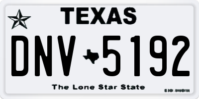 TX license plate DNV5192