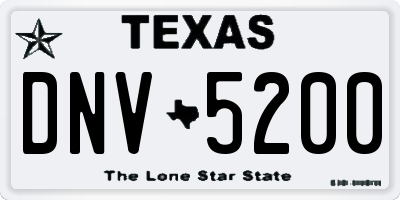 TX license plate DNV5200
