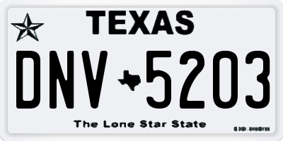 TX license plate DNV5203