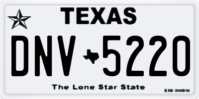 TX license plate DNV5220
