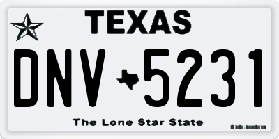 TX license plate DNV5231