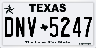TX license plate DNV5247