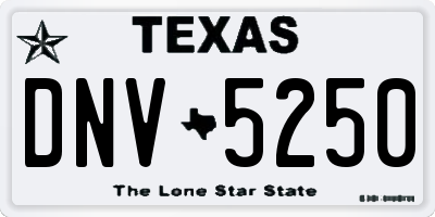 TX license plate DNV5250