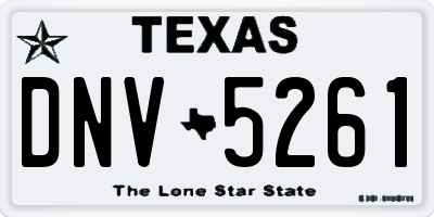 TX license plate DNV5261