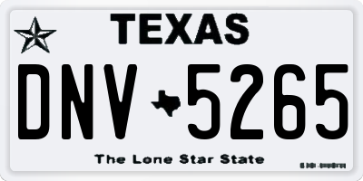 TX license plate DNV5265