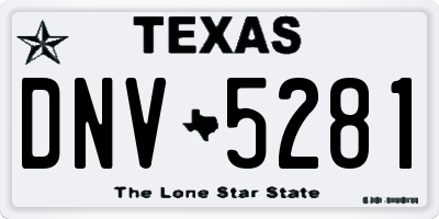 TX license plate DNV5281