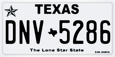 TX license plate DNV5286