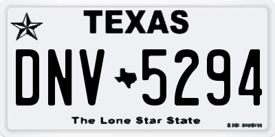 TX license plate DNV5294