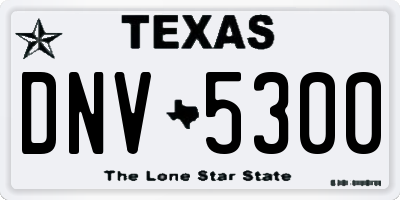 TX license plate DNV5300