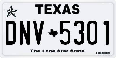 TX license plate DNV5301